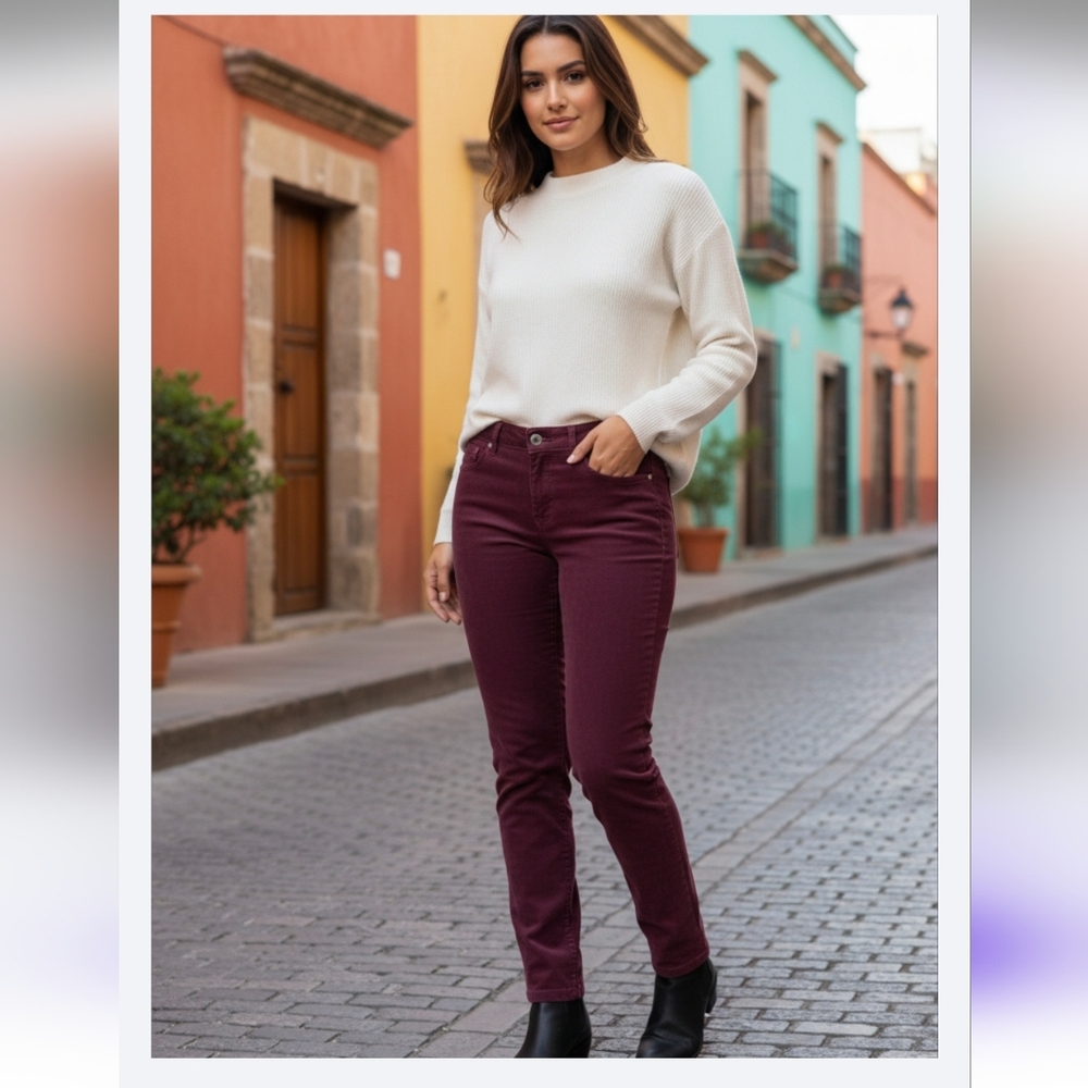 🍇SALE! Eddie Bauer Deep Purple Boyfriend Jeans